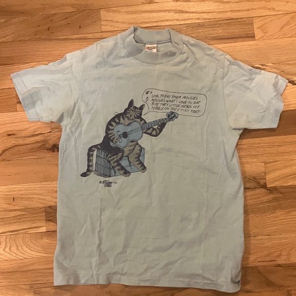 crazy shirts Tops - Fun singing Cat Guitar Graphic Tee